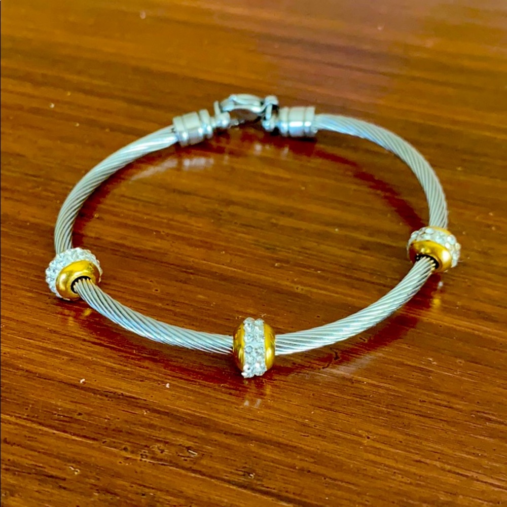 Silver tone Bracelet with Crystals